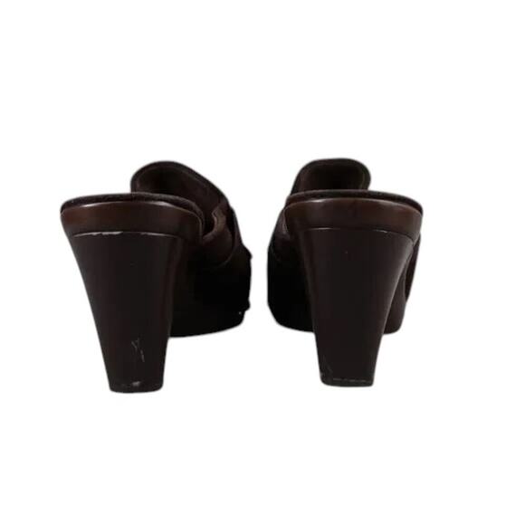 Stuart Weitzman Shoes Womens 8.5 Mule Heel Fashion Studs Buckle Leather Classic - Picture 4 of 15